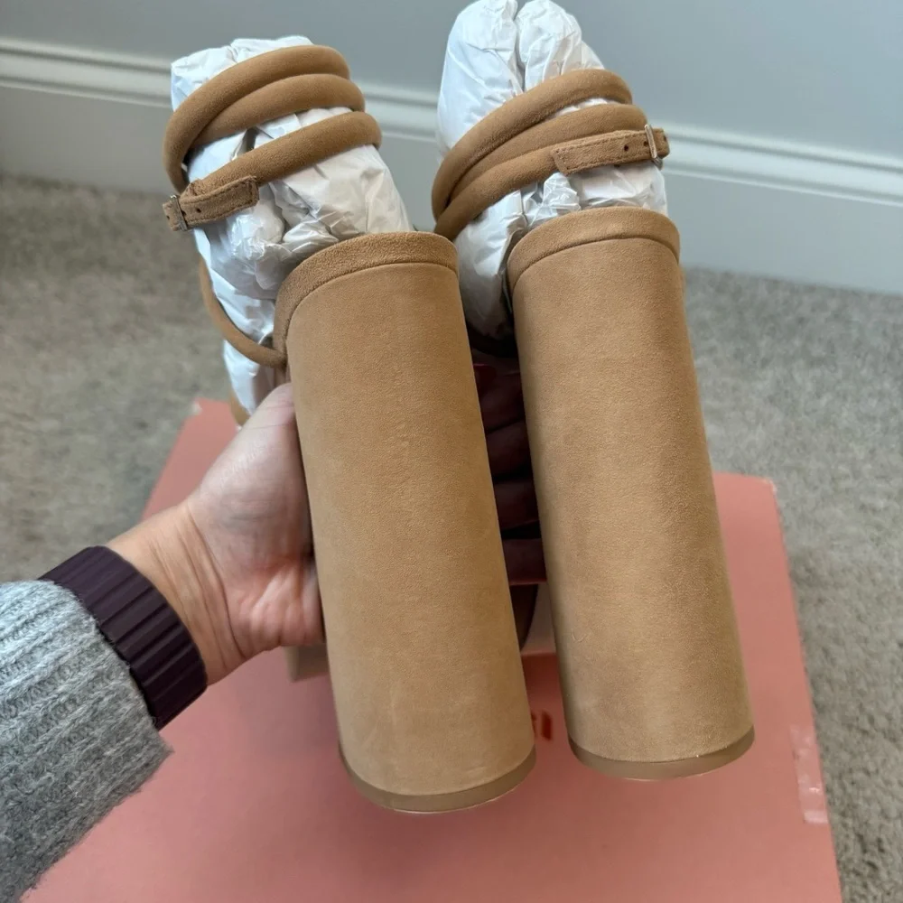 Cult Gaia Hyte Suede Platform Sandals Camel US 9 EU‎ 39